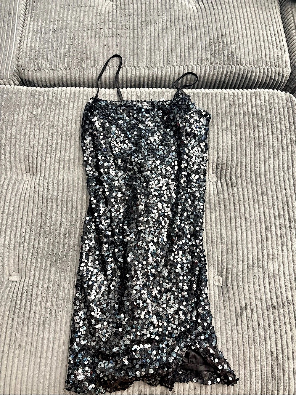 wild Fable Sequin Mini Dress in Black & Silver Size Medium NWT